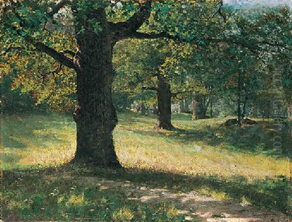 Sommardag Pa Djurgarden Oil Painting by Eugene Jansson