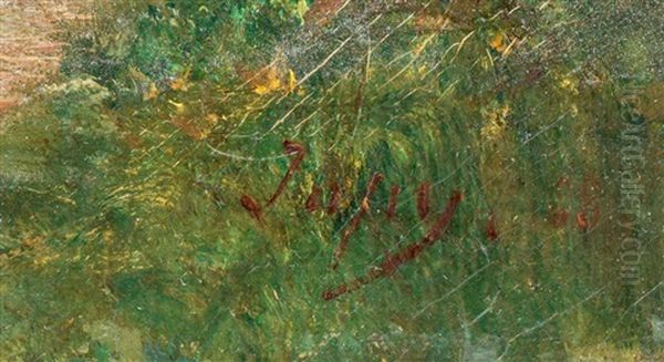 Paysage, Etang En Sous-bois Oil Painting by Louis-Aime Japy