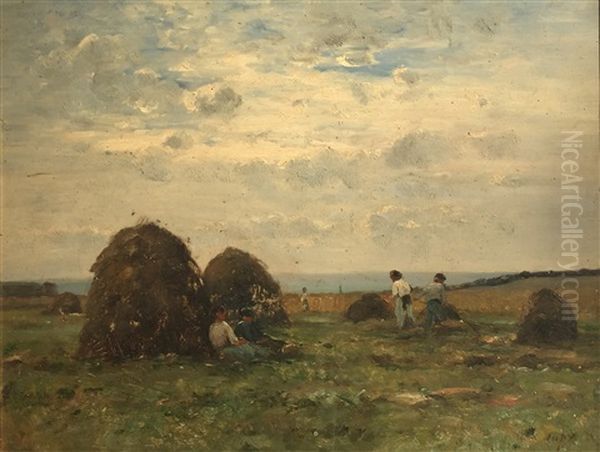 Les Foins Oil Painting by Louis-Aime Japy