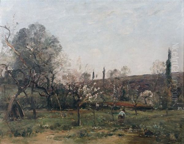 Personnage Au Jardin Oil Painting by Louis-Aime Japy