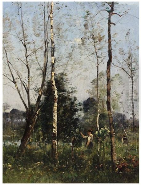 In The Forest Of Fontainebleau Oil Painting by Louis-Aime Japy