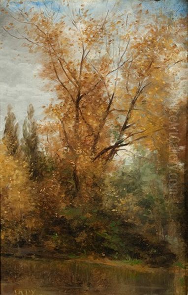 Herbstlandschaft Oil Painting by Louis-Aime Japy