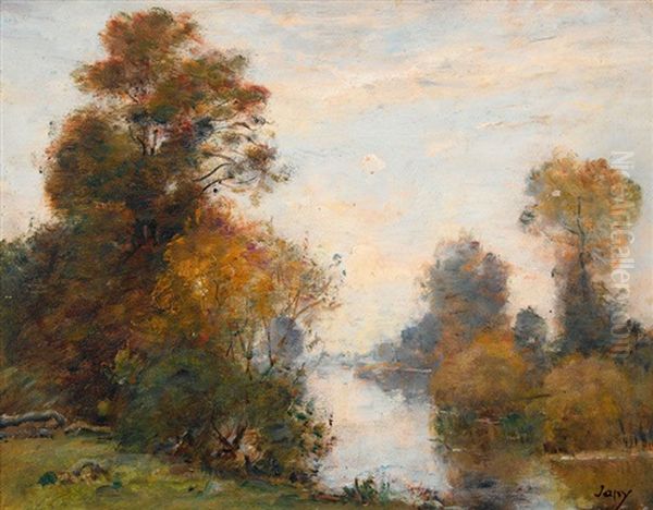 Herbstliche Flusslandschaft Oil Painting by Louis-Aime Japy