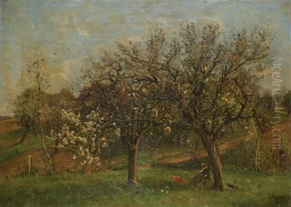 Pommiers Oil Painting by Louis-Aime Japy