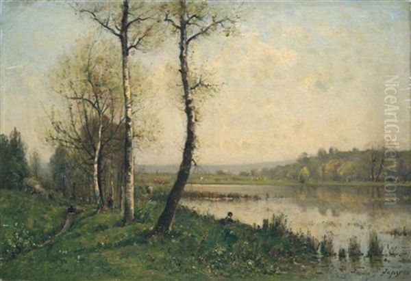 Paysage Lacustre Oil Painting by Louis-Aime Japy