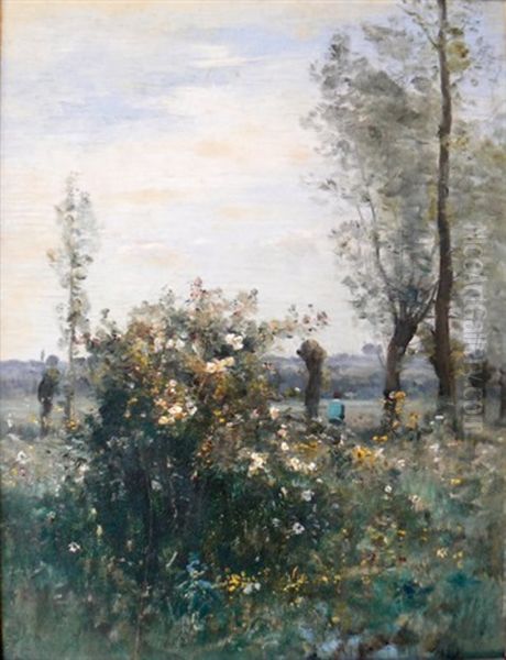 Eglantier A Crecy En Brie Oil Painting by Louis-Aime Japy