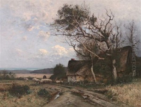 Le Retour Du Troupeau Oil Painting by Louis-Aime Japy