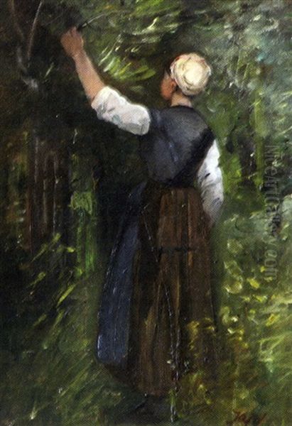 La Cueillette Oil Painting by Louis-Aime Japy