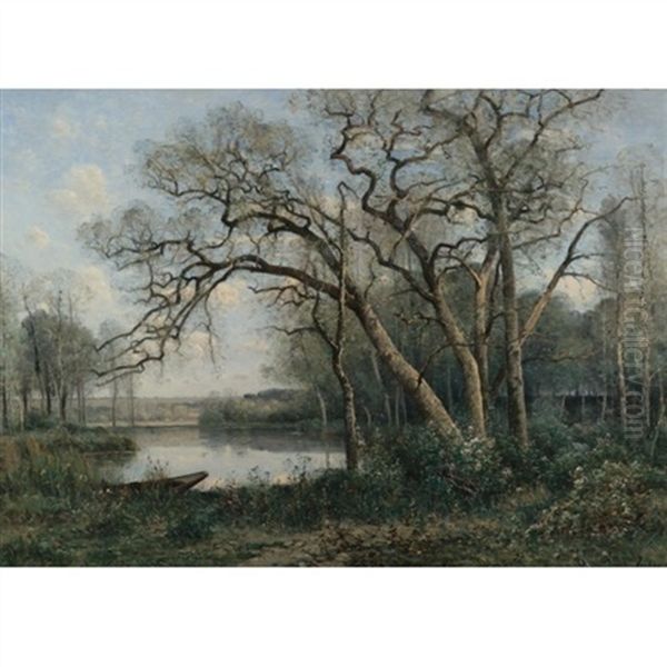 Springtime Oil Painting by Louis-Aime Japy