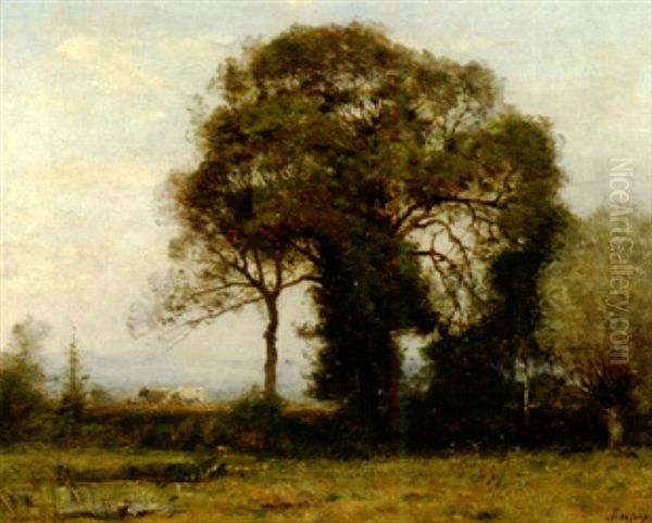 Vaches Sous Le Arbres Oil Painting by Louis-Aime Japy