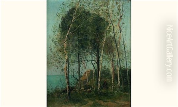 Bergere En Bord De Mer Oil Painting by Louis-Aime Japy