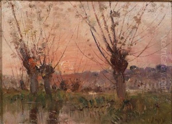 Les Saules Oil Painting by Louis-Aime Japy