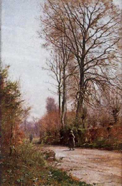 Conversation Sur Le Chemin Oil Painting by Louis-Aime Japy