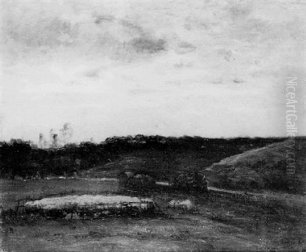 Moutons Dans Un Paysage Oil Painting by Louis-Aime Japy