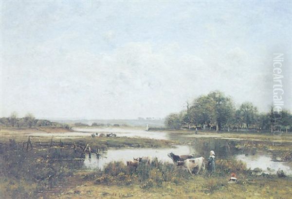 Printemps Dans Les Champs Oil Painting by Louis-Aime Japy