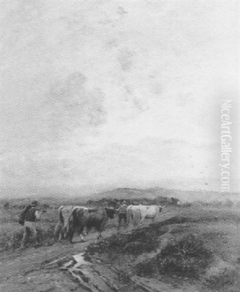 Retour A La Ferme Oil Painting by Louis-Aime Japy