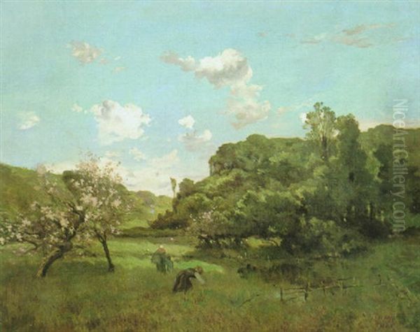 Spring Blossom Oil Painting by Louis-Aime Japy