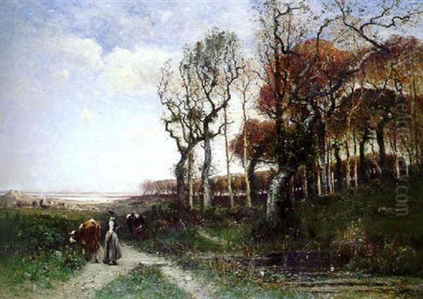 The Countryside Path Oil Painting by Louis-Aime Japy