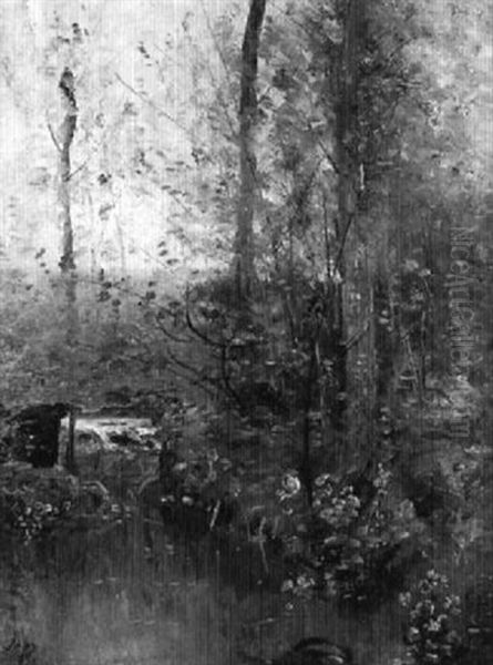 Le Ruisseau En Foret Oil Painting by Louis-Aime Japy