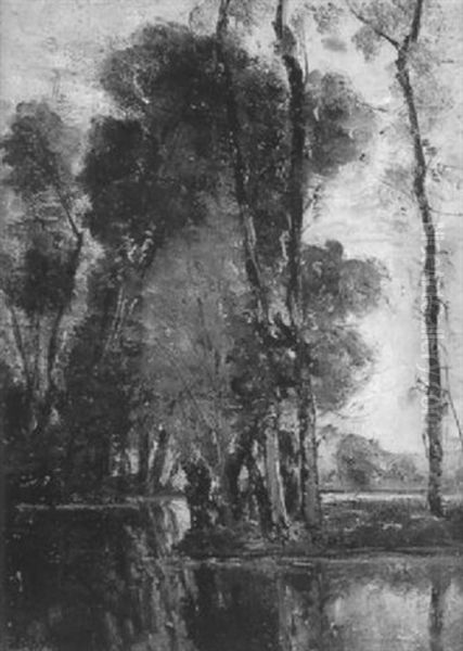 Bord De Riviere Oil Painting by Louis-Aime Japy