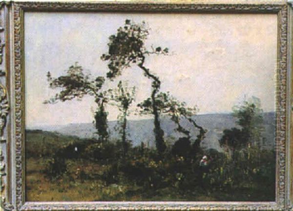Paysanne Dans Un Paysage Oil Painting by Louis-Aime Japy