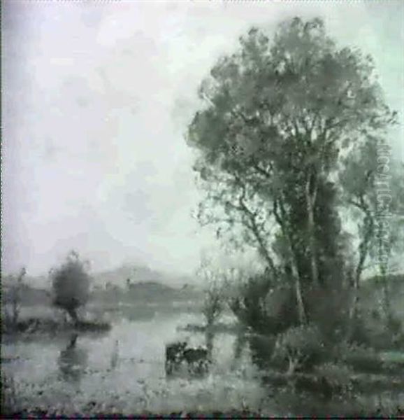 Flusslandschaft Oil Painting by Louis-Aime Japy