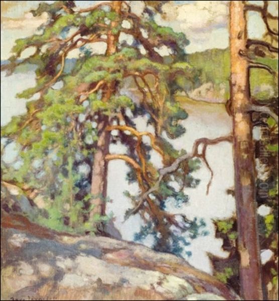 Mantymaisema Oil Painting by Eero Jaernefelt