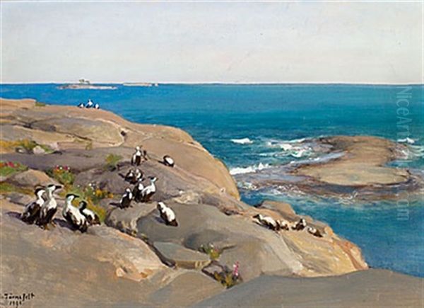 Gudingar I Skargardsmiljo Oil Painting by Eero Jaernefelt