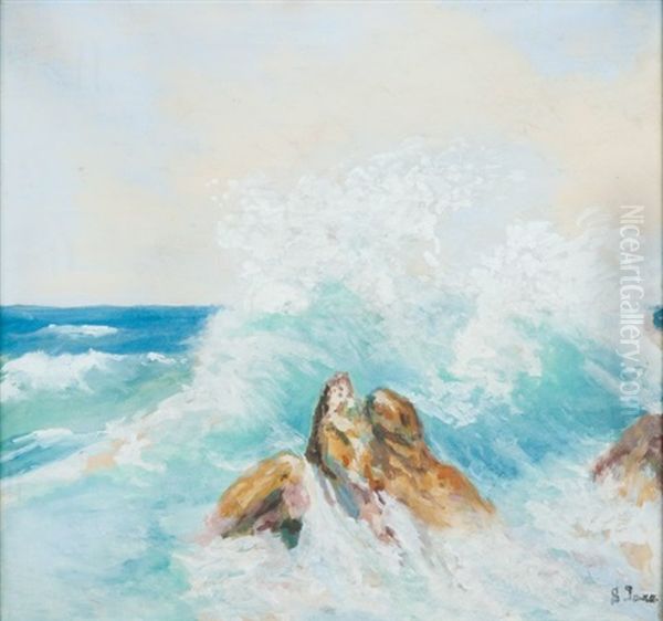 Rozbijajaca Sie Fala (rozpryskujace Sie Fale) Oil Painting by Soter Jaxa-Malachowski