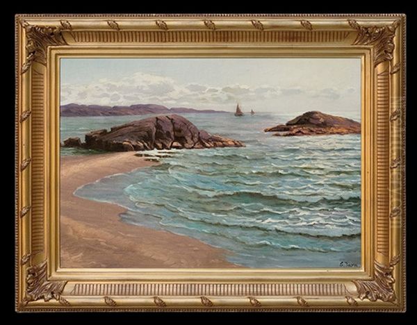 Landscape With Sail-boats Oil Painting by Soter Jaxa-Malachowski