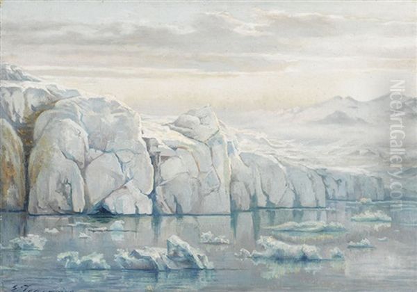 Gletscher Auf Spitzbergen Oil Painting by Edouard Jeanmaire
