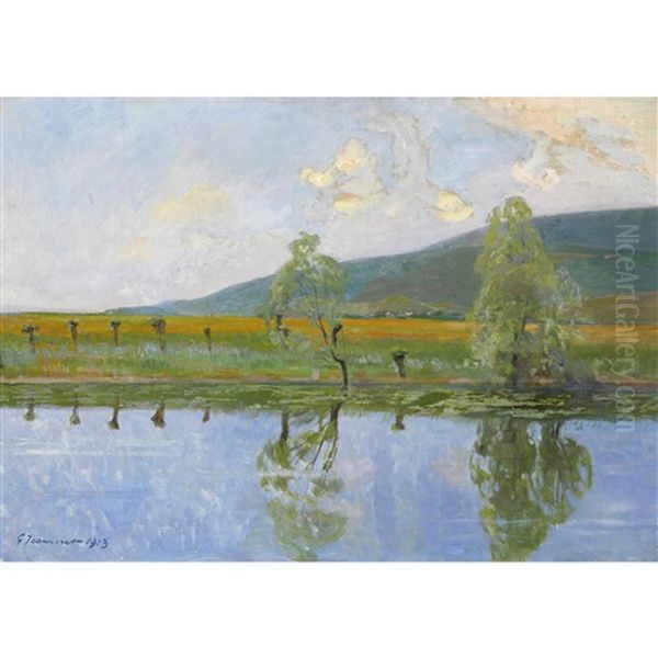 La Thielle En Ete Oil Painting by Gustave Jeanneret