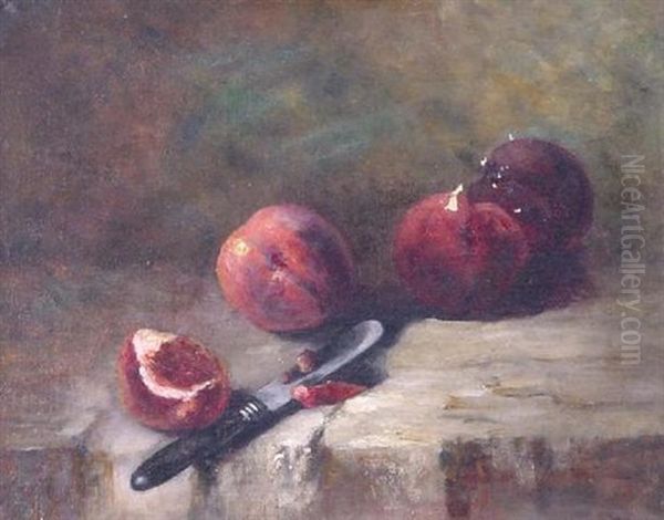 Stilleben Mit Weinbergpfirsichen Oil Painting by Georges Jeannin