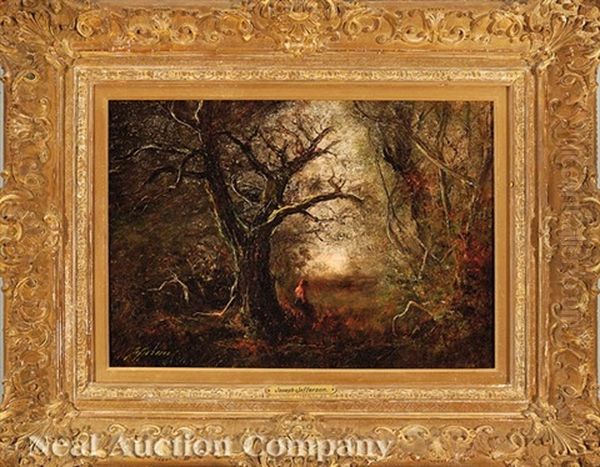 Evangeline Under The Oak Tree Oil Painting by Joseph Jefferson