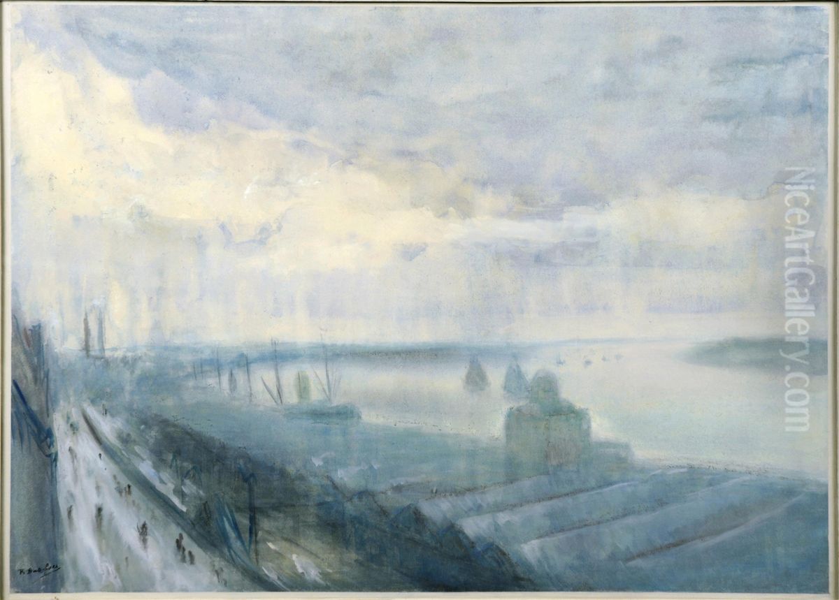 Le Port D'anvers. Oil Painting by Richard Baseleer