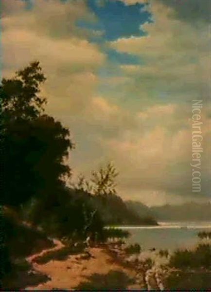 Idylle Am Seeufer Oil Painting by Ellen Margrethe Jensen