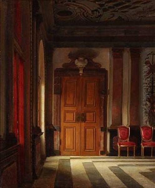 Spisesalen Pa Eremitagen Oil Painting by Karl Jensen