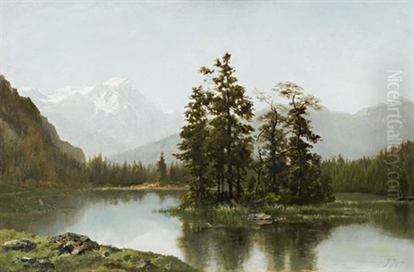 Lac De Champex Oil Painting by Jules Jequier