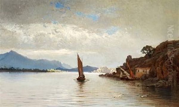 Evening Atmosphere (in The Bosporus?) Oil Painting by Harald Jerichau