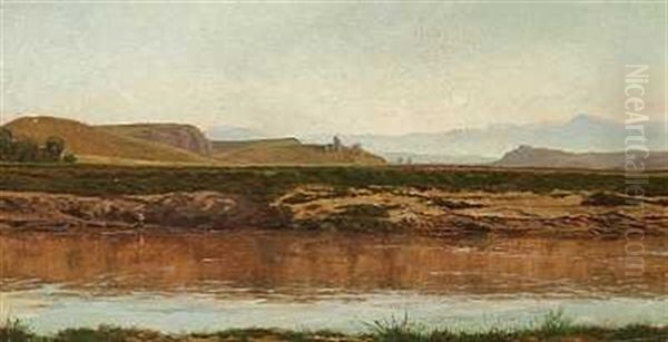 Italiensk Landskab Oil Painting by Harald Jerichau