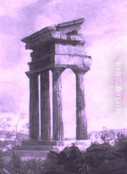 A View Near Sorrento Oil Painting by Harald Jerichau