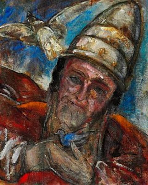 En Biskop (a Bishop) Oil Painting by Jens Adolf Emil Jerichau