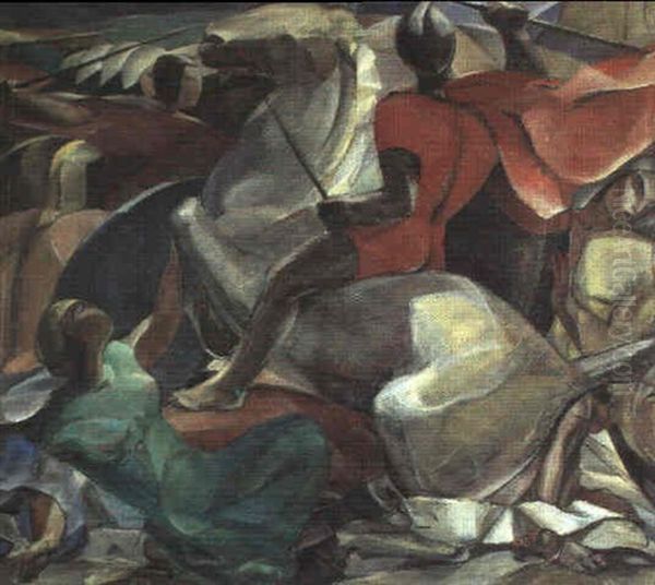 En Kampscene Fra Illiaden Oil Painting by Poul Jerndorff