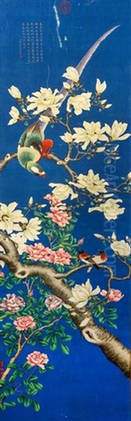 Parrot On A Branch Oil Painting by Jiang Tingxi