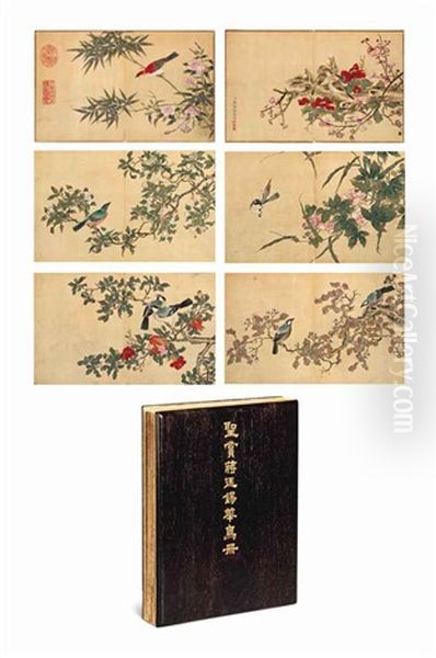 Birds And Flowers (album W/10 Works) Oil Painting by Jiang Tingxi