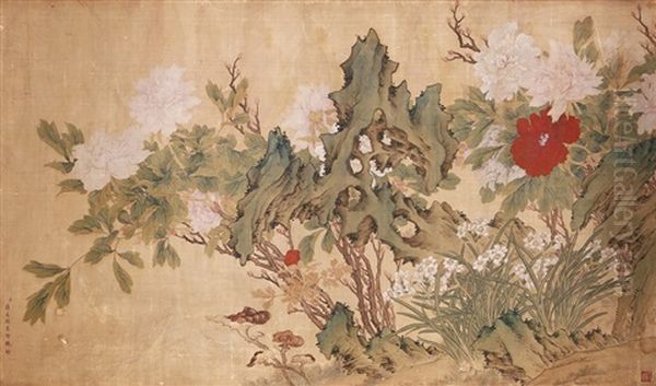 Kvetinovy Motiv Oil Painting by Jiang Tingxi