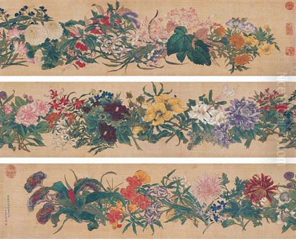 Flowers Oil Painting by Jiang Tingxi