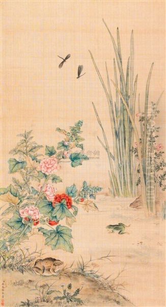 Pondpool Oil Painting by Jiang Tingxi