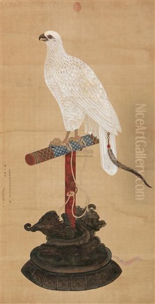 White Eagle Oil Painting by Jiang Tingxi