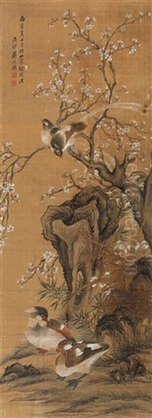 Landscape (after Xuxi) Oil Painting by Jiang Tingxi